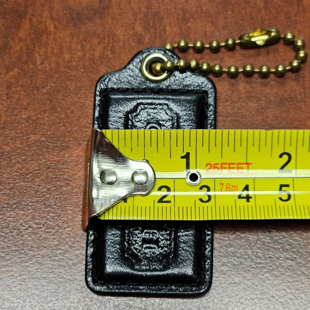 Authentic Coach Leather Hang Tag Color Black With Gold/Brass Ball Chain